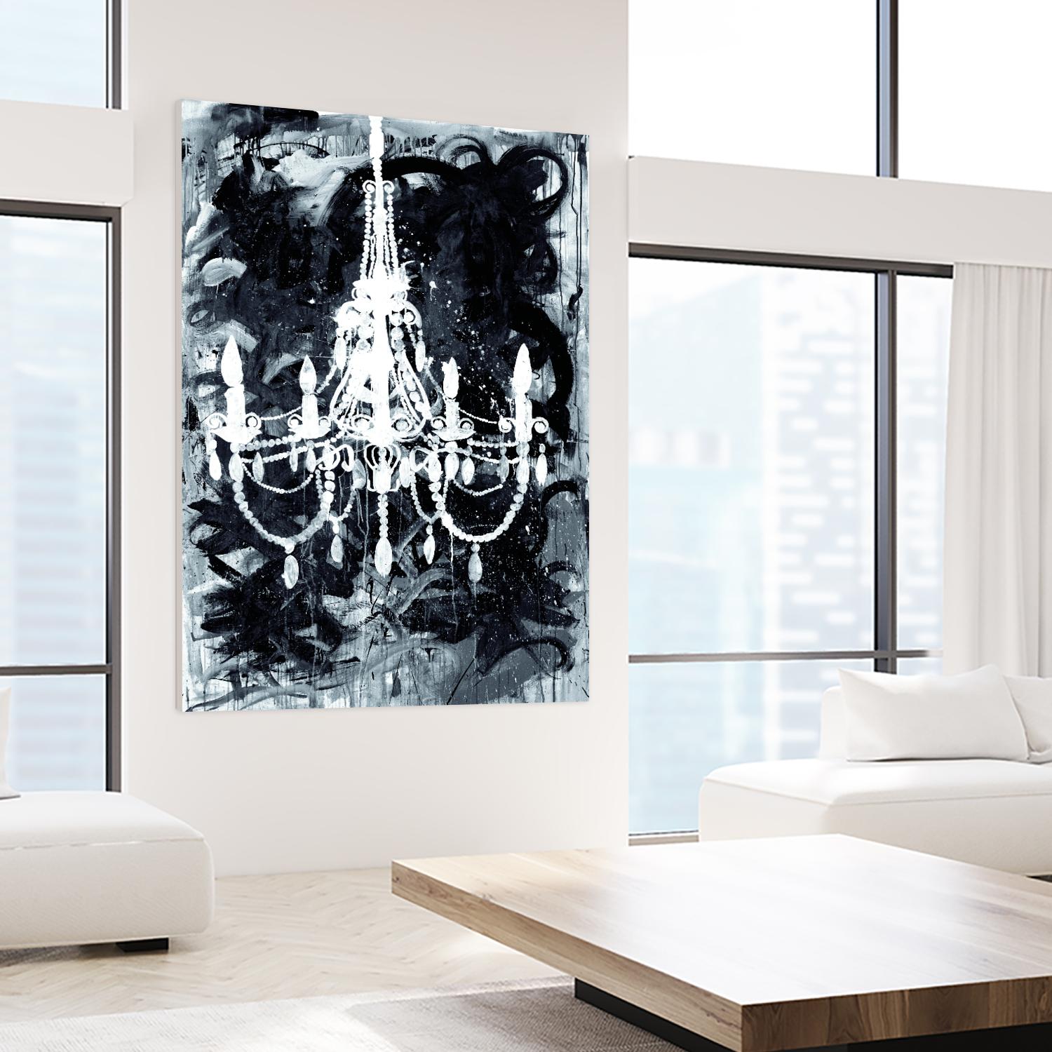 Chandelier Black and White by Kent Youngstrom on GIANT ART - grey interior