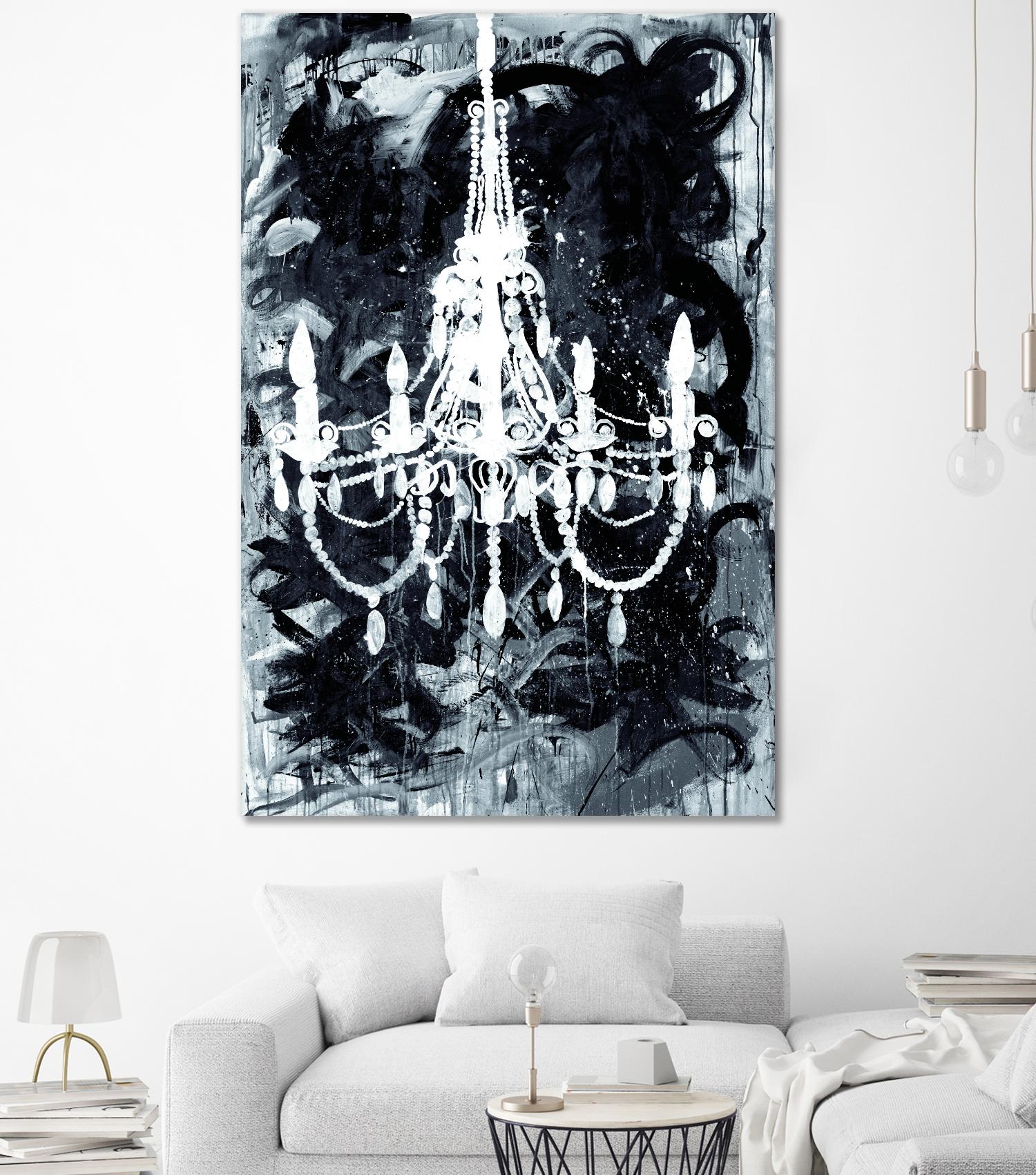 Chandelier Black and White by Kent Youngstrom on GIANT ART - grey interior