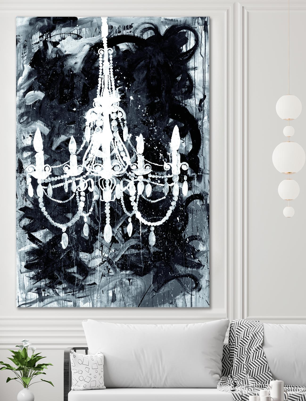 Chandelier Black and White by Kent Youngstrom on GIANT ART - grey interior