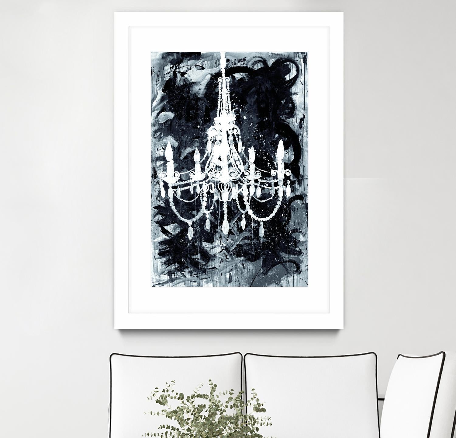 Chandelier Black and White by Kent Youngstrom on GIANT ART - grey interior