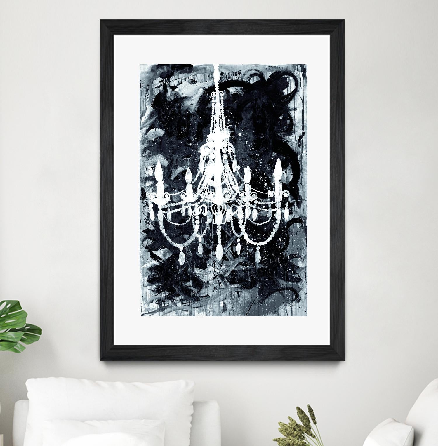 Chandelier Black and White by Kent Youngstrom on GIANT ART - grey interior