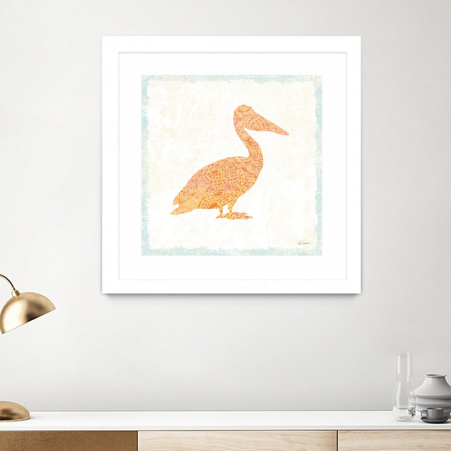 Flamingo Tropicale IX by Carol Rowan on GIANT ART - beige tropical