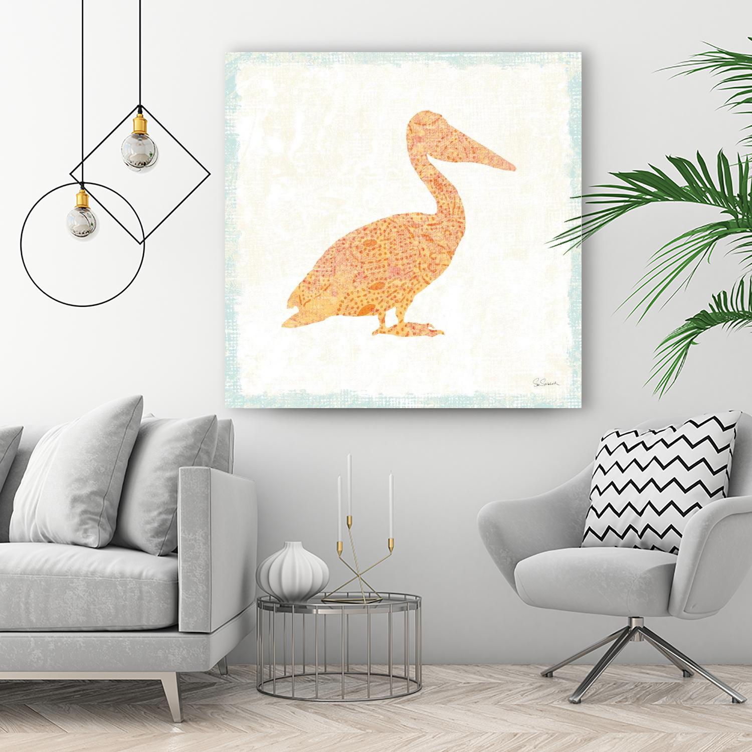 Flamingo Tropicale IX by Carol Rowan on GIANT ART - beige animal bird