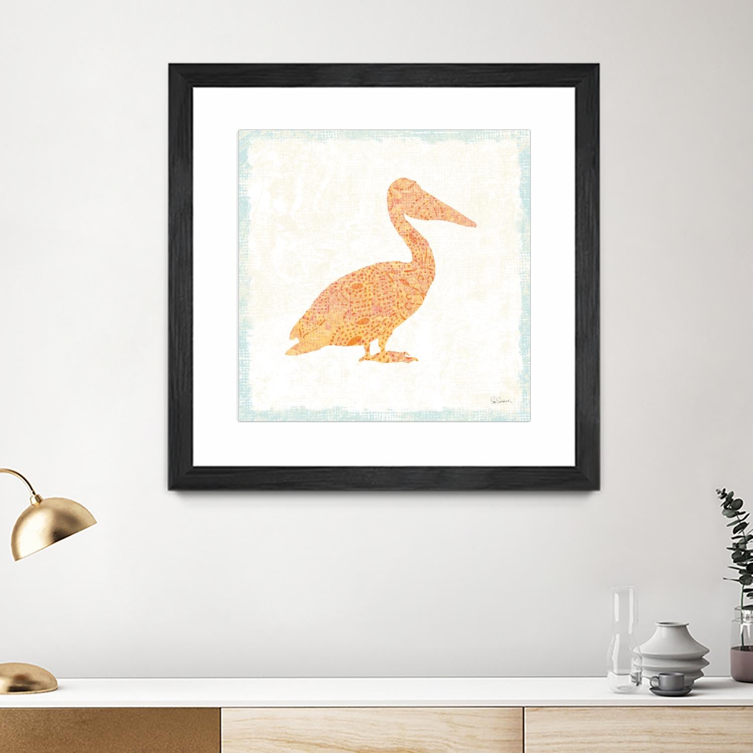 Flamingo Tropicale IX by Carol Rowan on GIANT ART - beige tropical