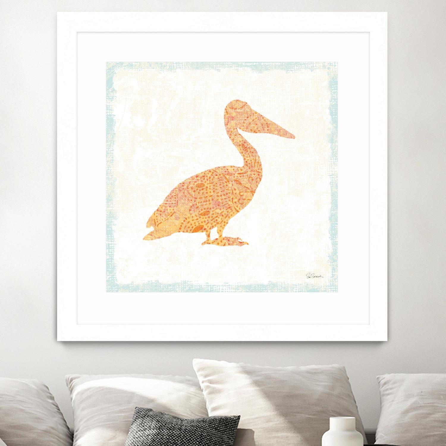 Flamingo Tropicale IX by Carol Rowan on GIANT ART - beige tropical