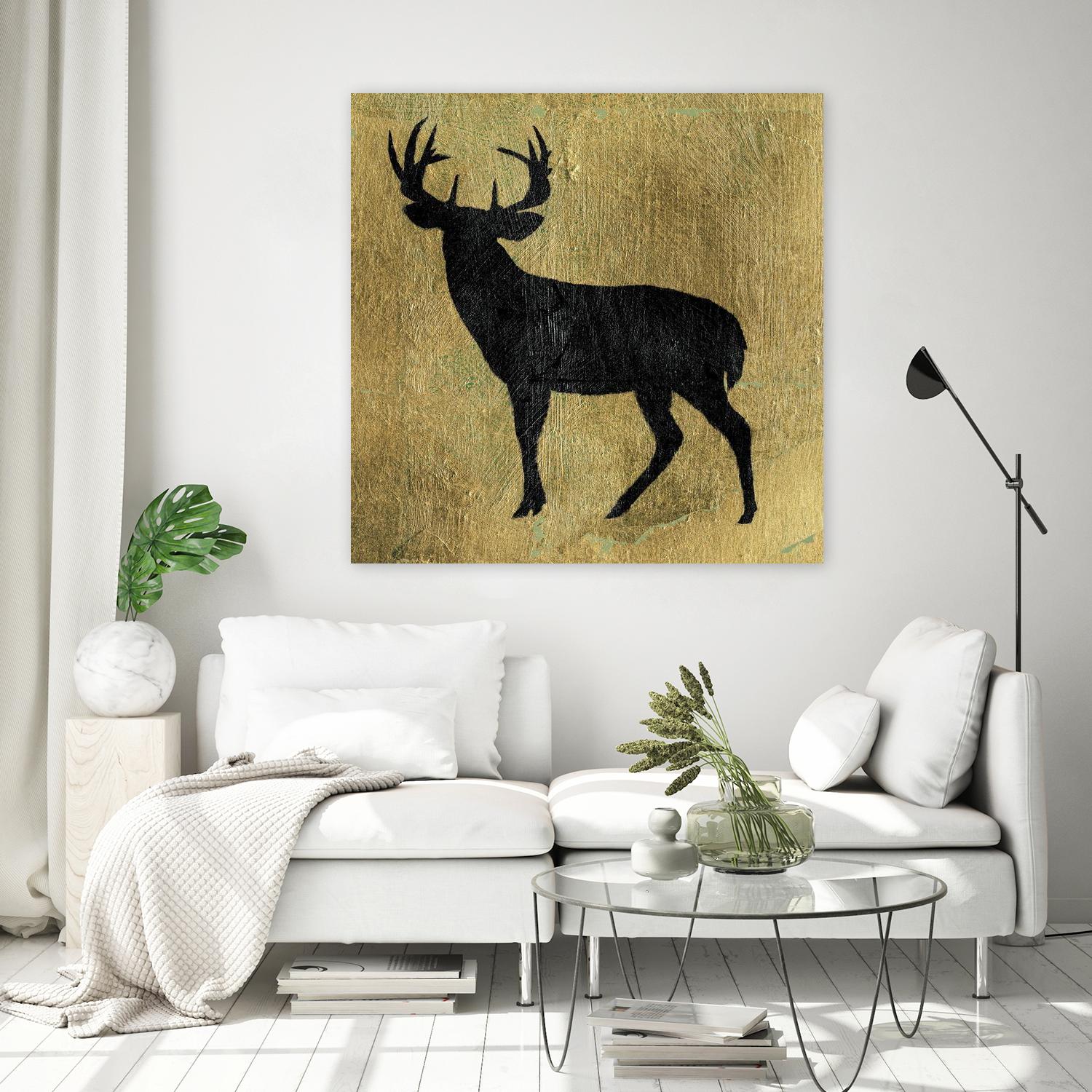 Golden Lodge I by James Wiens on GIANT ART - gold animals deer