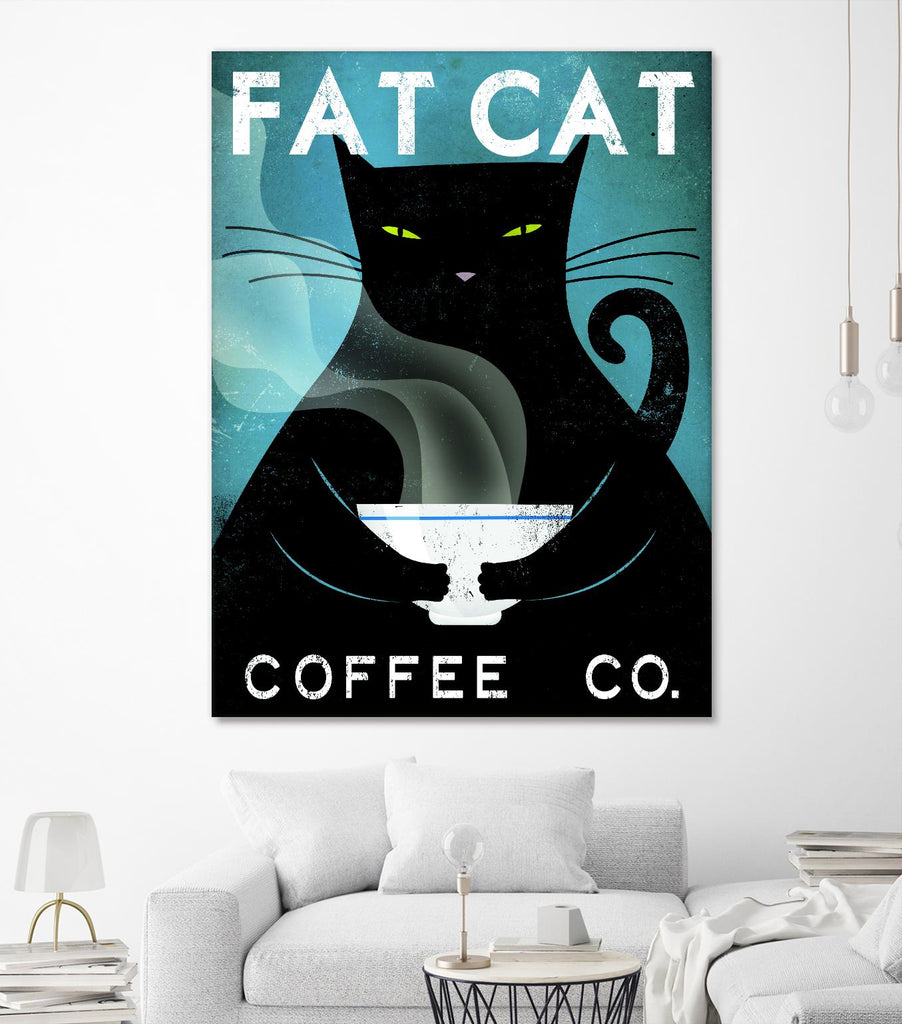 Cat Coffee no City by Ryan Fowler on GIANT ART - black animals