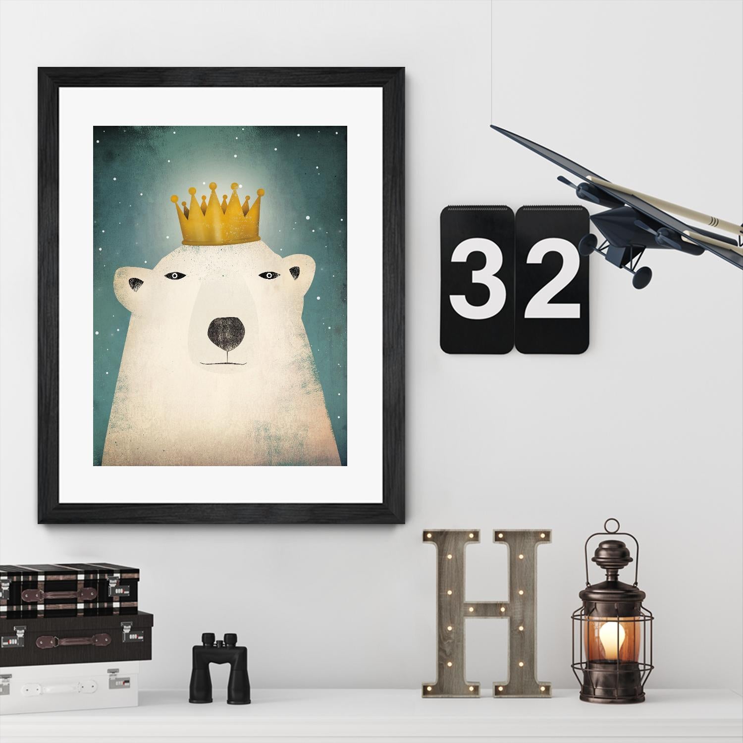 Polar King by Ryan Fowler on GIANT ART - gold art for kids polar bear