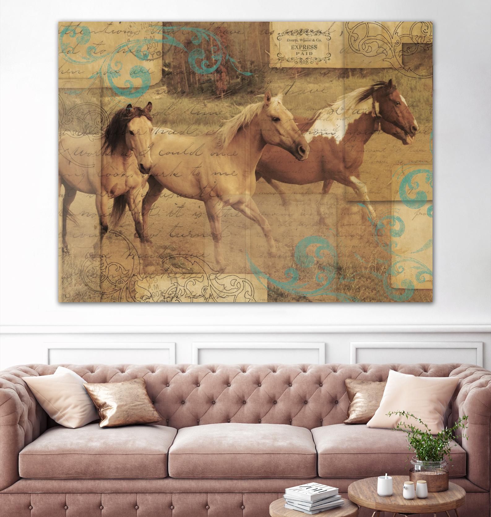 Wild Horses I by Portfolio on GIANT ART - beige animals