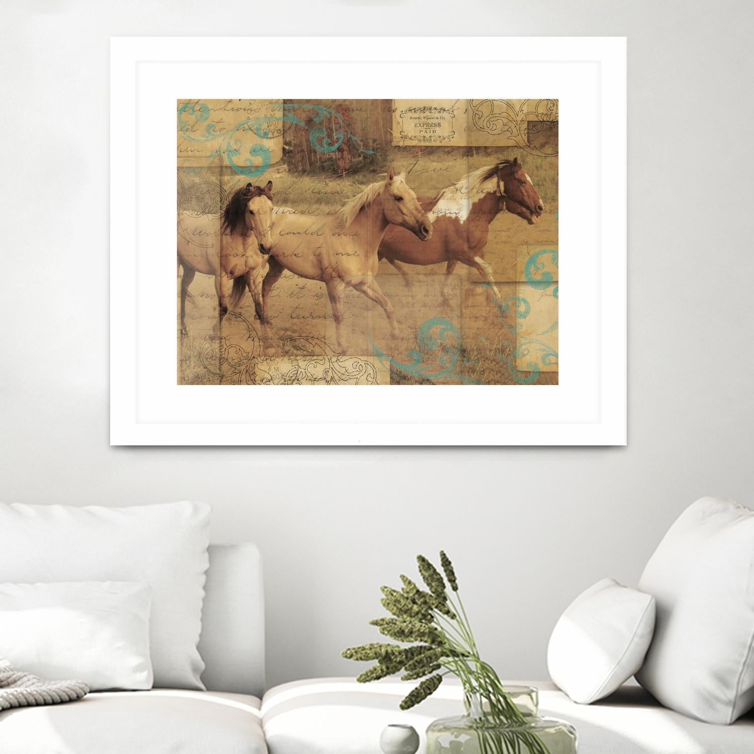 Wild Horses I by Portfolio on GIANT ART - beige animals