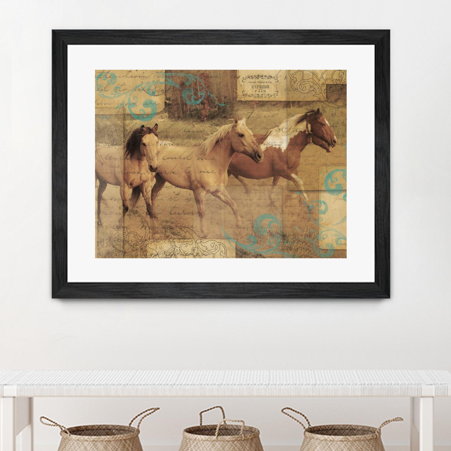 Wild Horses I by Portfolio on GIANT ART - beige animals