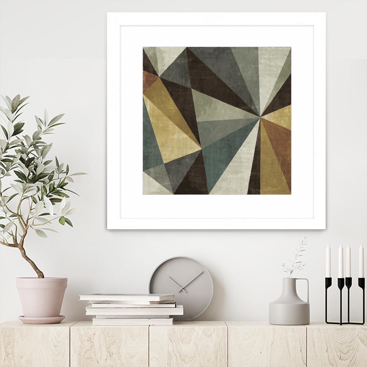 Triangulawsome by Michael Mullan on GIANT ART - beige abstract