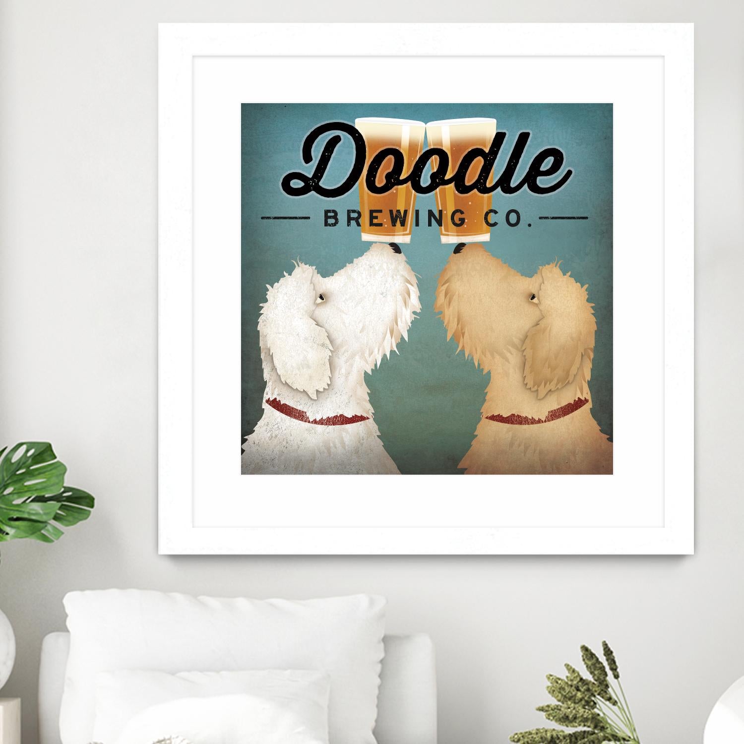 Doodle Beer Double by Ryan Fowler on GIANT ART - beige animals