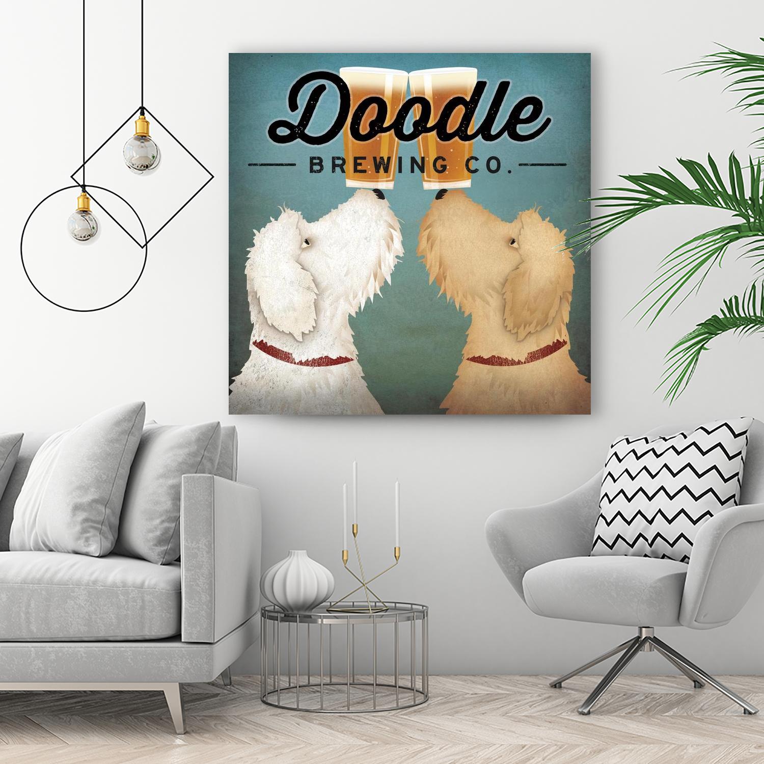 Doodle Beer Double by Ryan Fowler on GIANT ART - beige typography