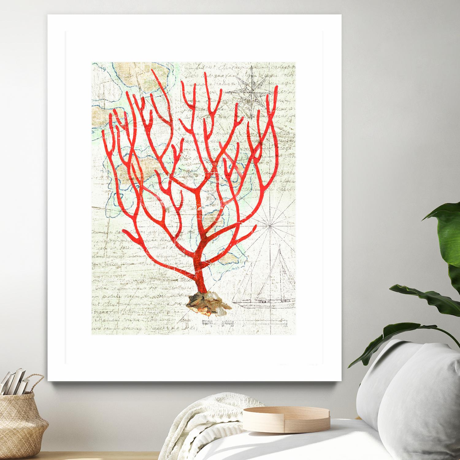 Textured Coral I by Avery Tillmon on GIANT ART - beige nautical
