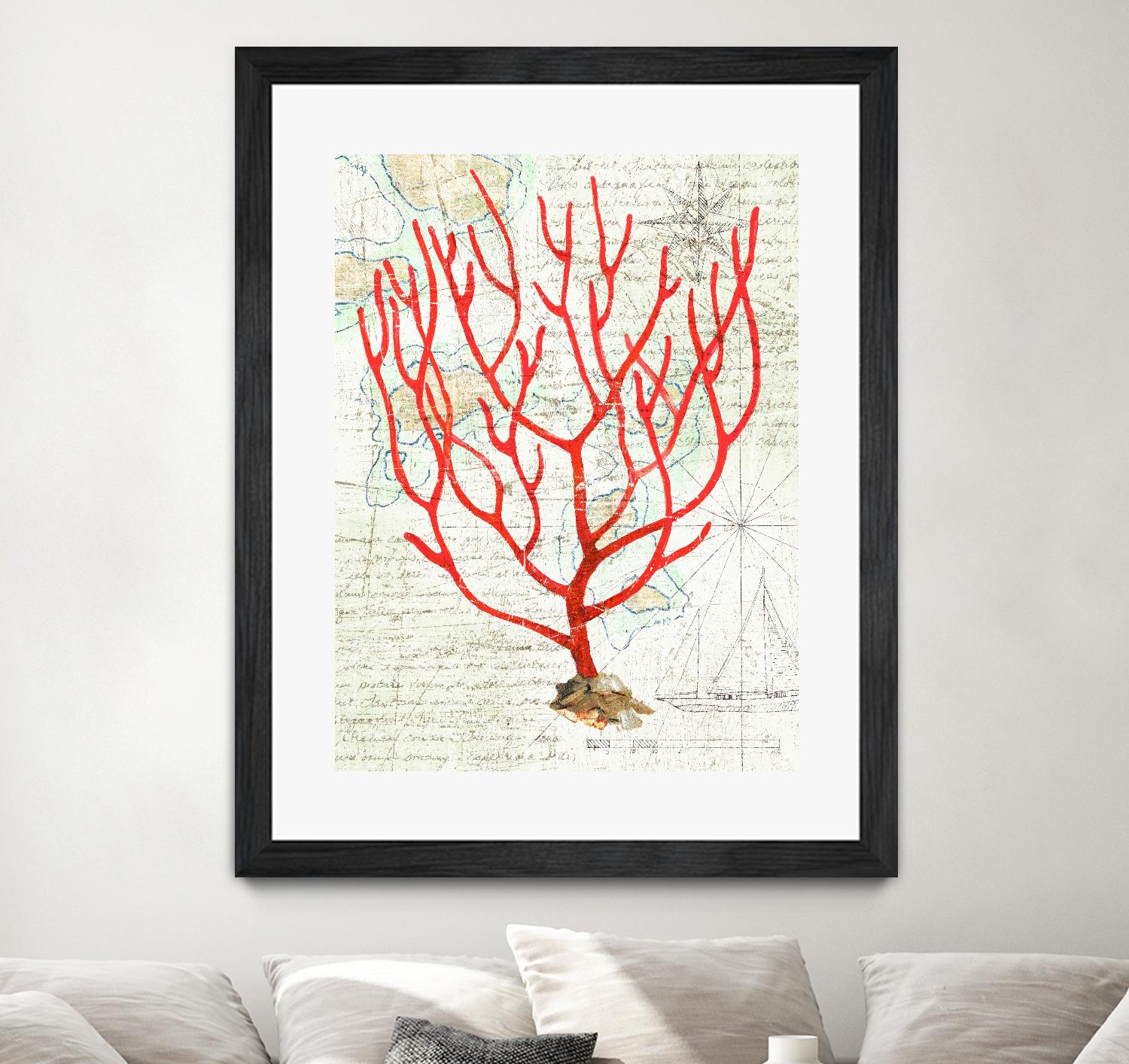 Textured Coral I by Avery Tillmon on GIANT ART - beige nautical