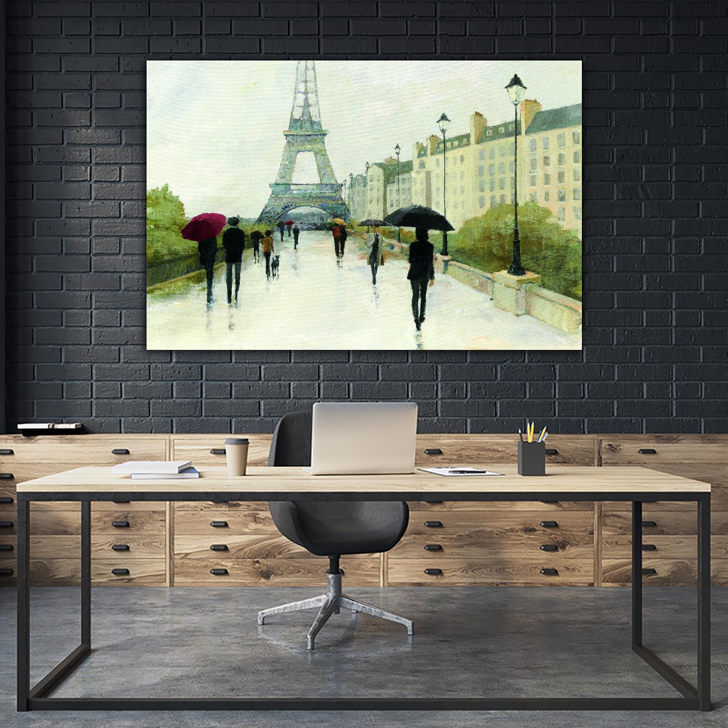 Eiffel in the Rain Marsala Umbrella by Avery Tillmon on GIANT ART - green everyday life