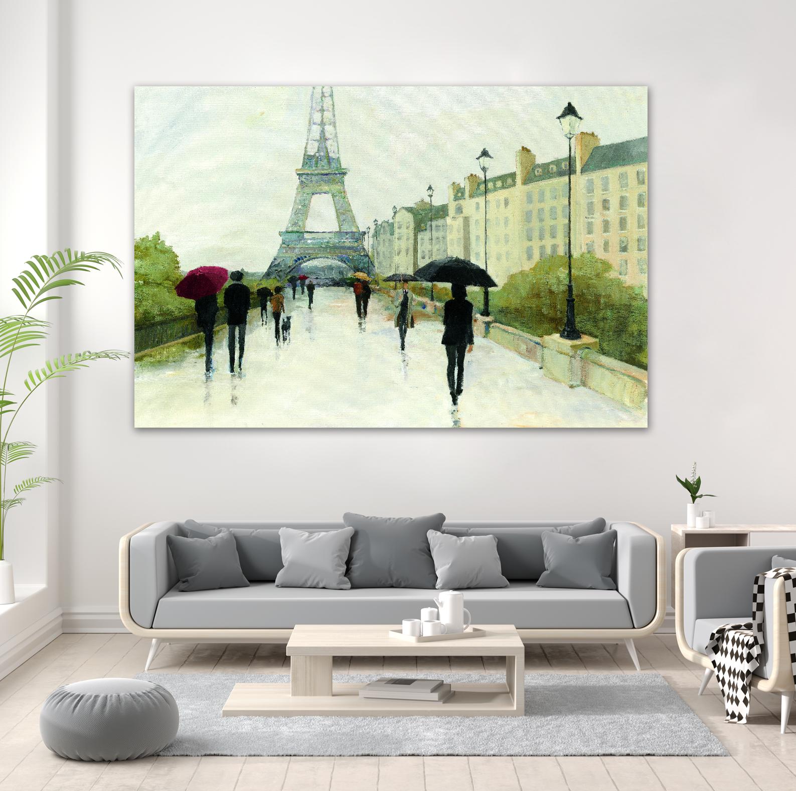 Eiffel in the Rain Marsala Umbrella by Avery Tillmon on GIANT ART - green everyday life
