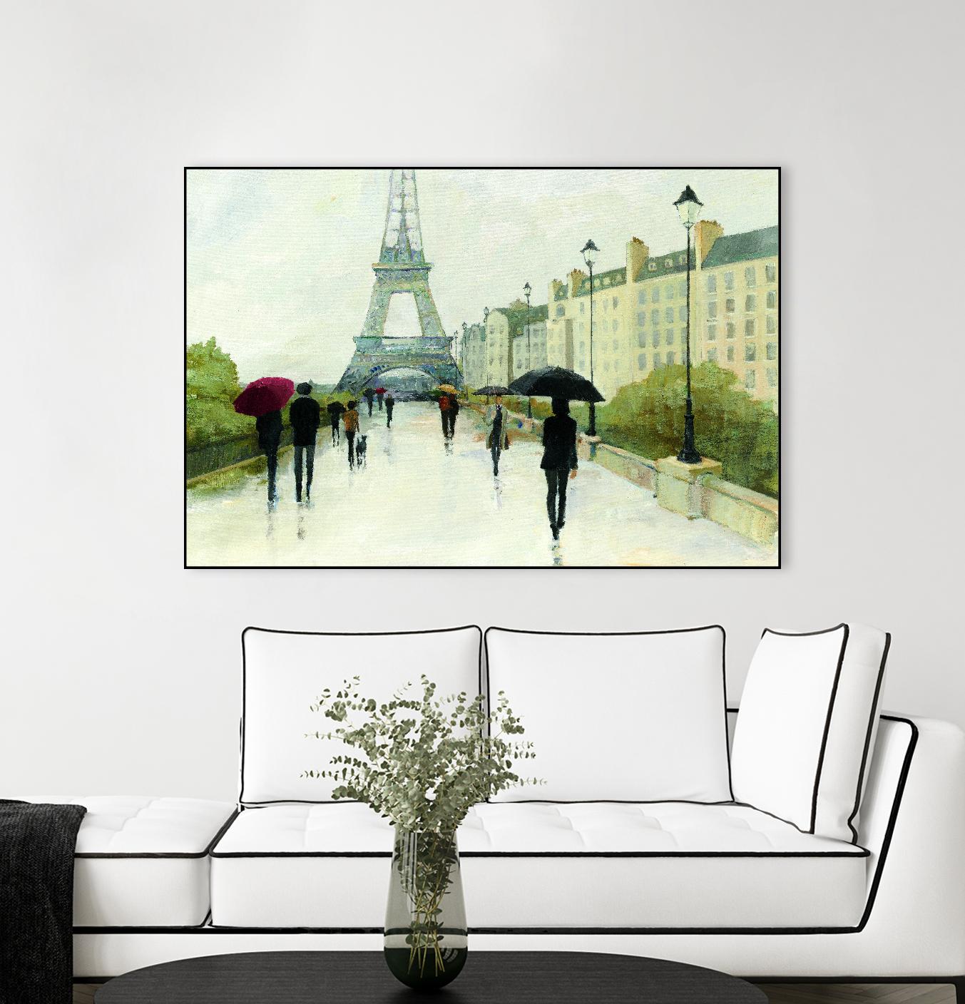 Eiffel in the Rain Marsala Umbrella by Avery Tillmon on GIANT ART - green everyday life