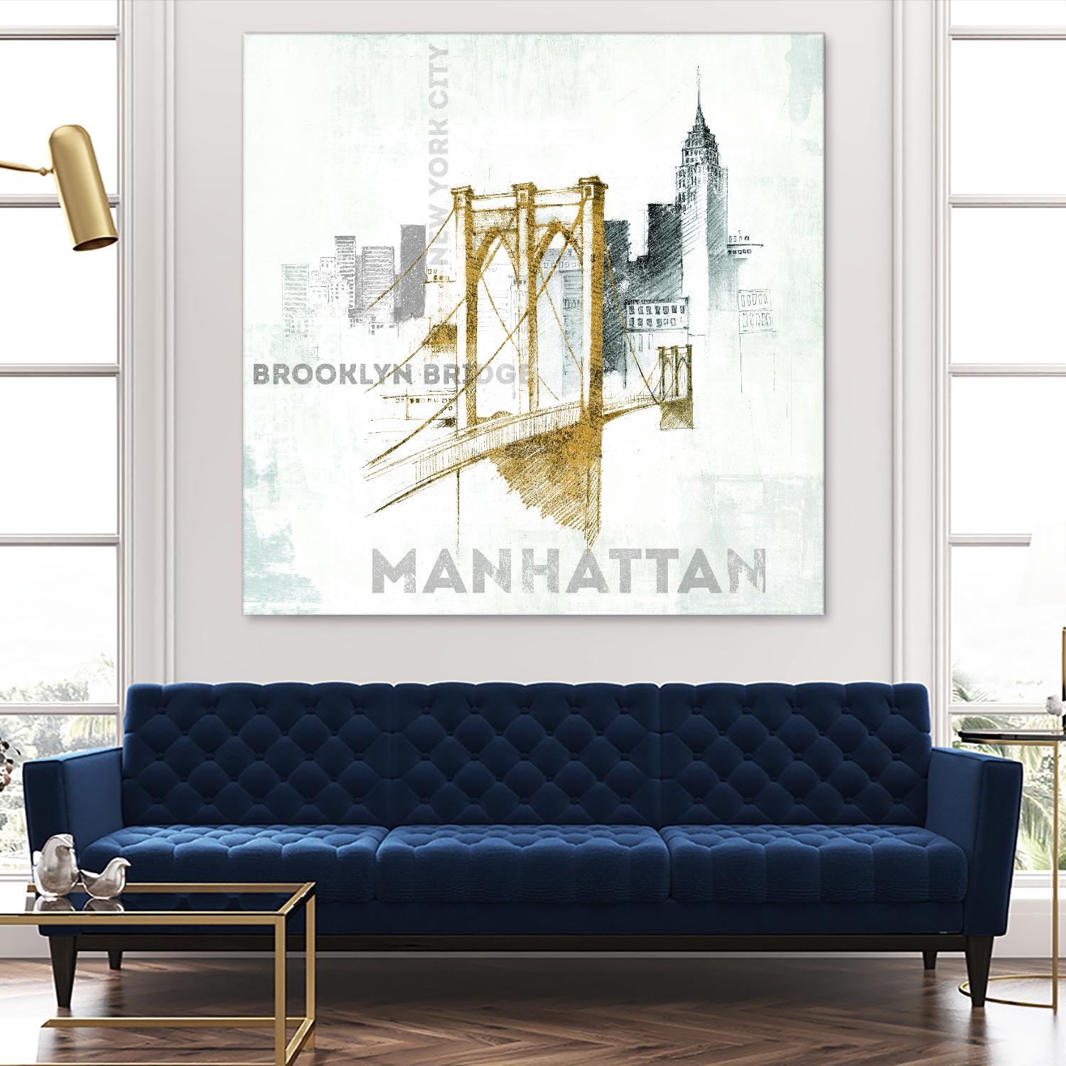 Brooklyn Bridge by Avery Tillmon on GIANT ART - grey city scene