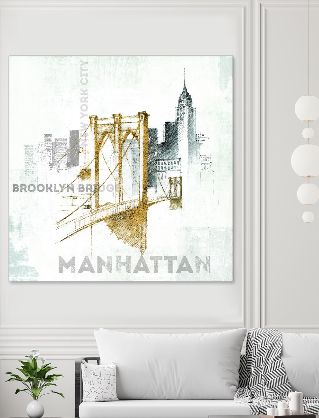 Brooklyn Bridge by Avery Tillmon on GIANT ART - grey city scene