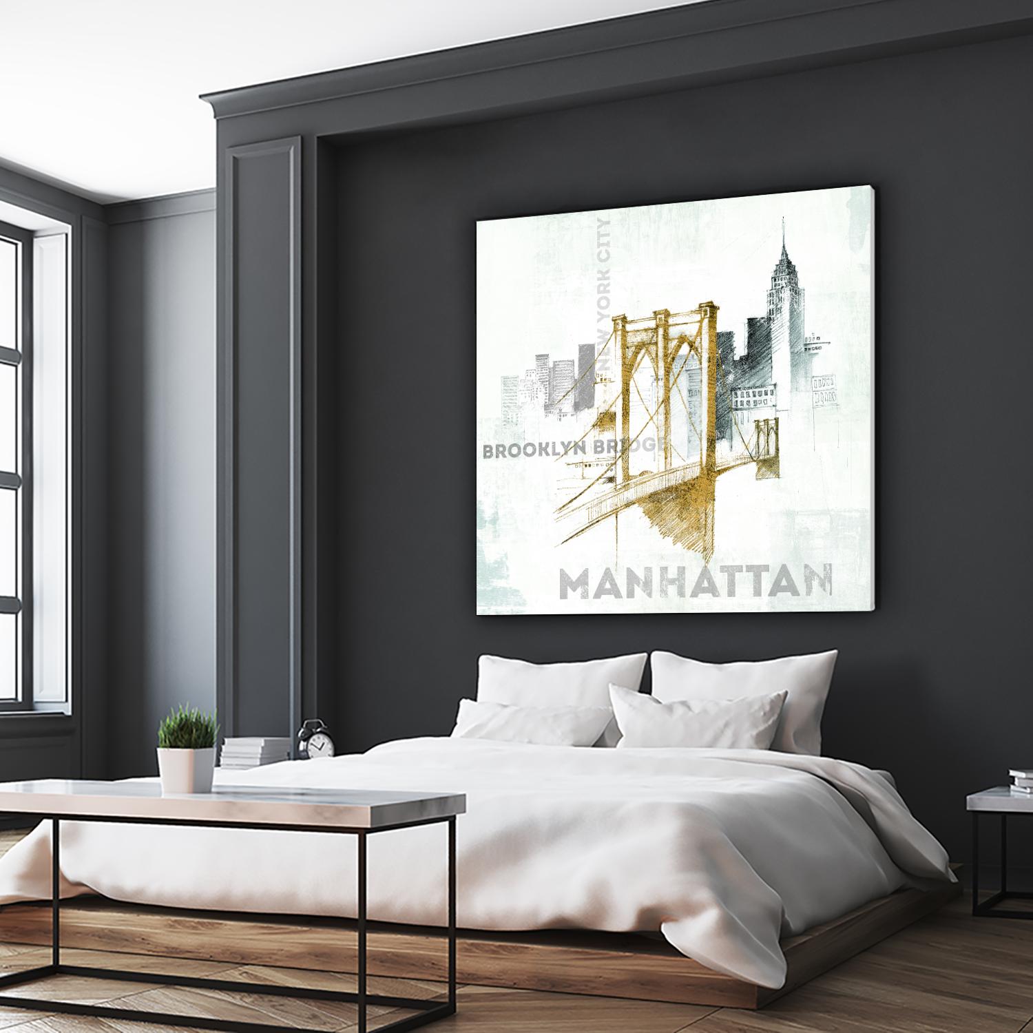 Brooklyn Bridge by Avery Tillmon on GIANT ART - grey city scene