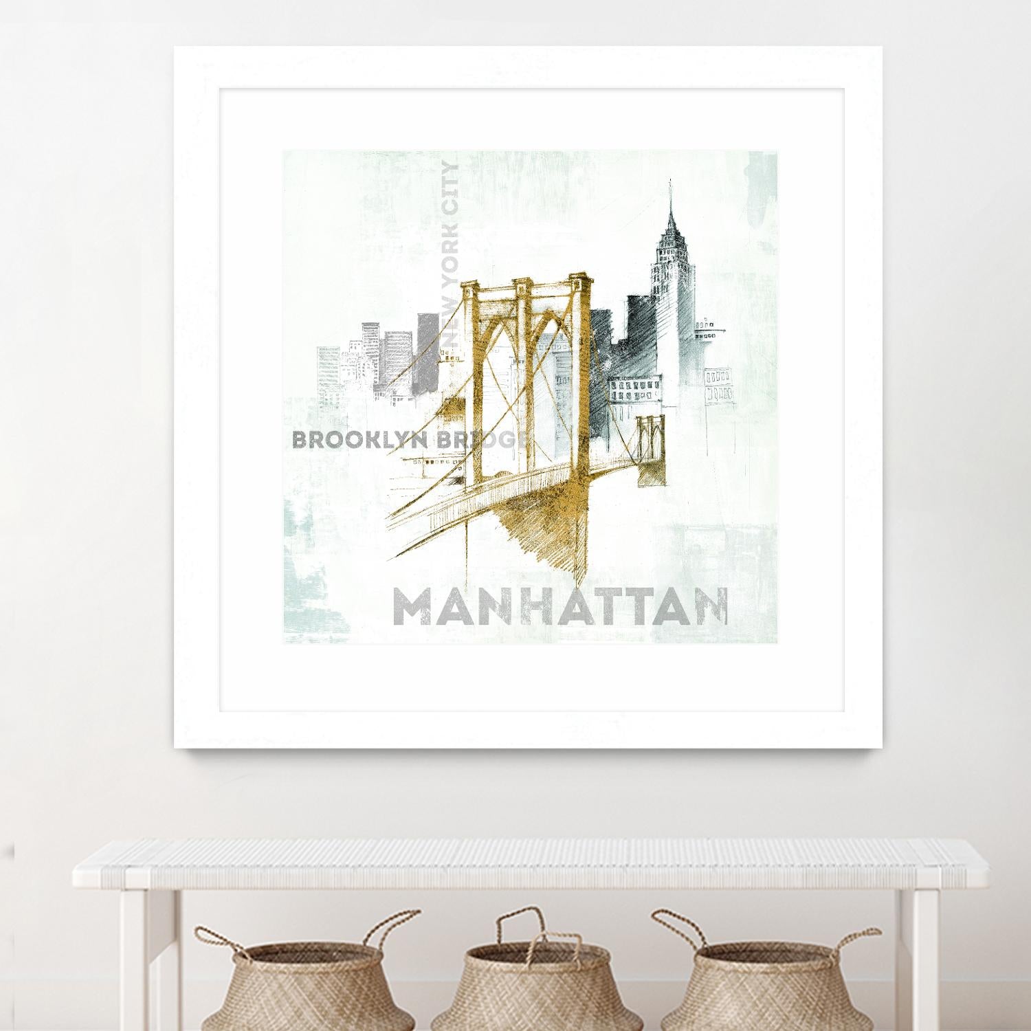 Brooklyn Bridge by Avery Tillmon on GIANT ART - grey city scene