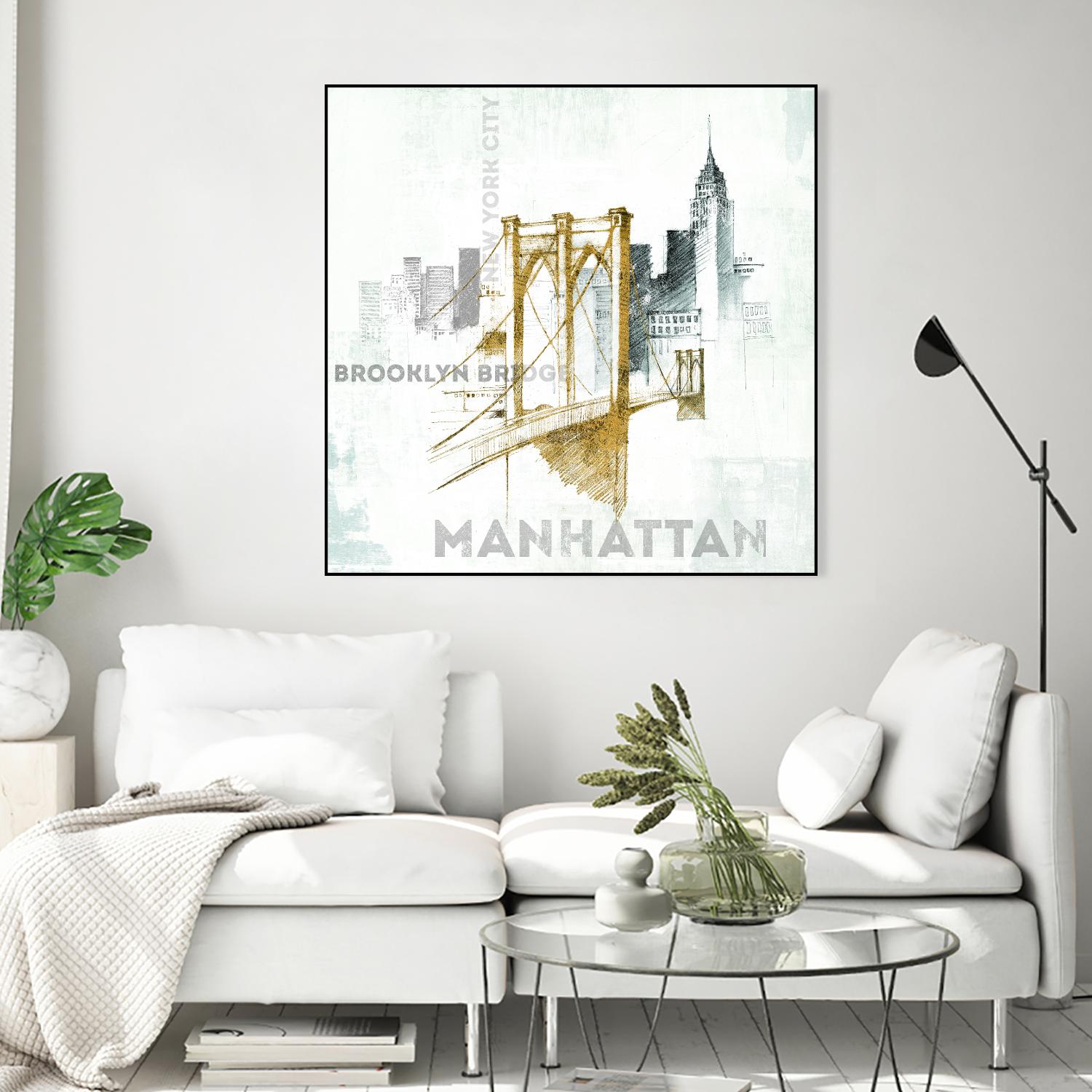 Brooklyn Bridge by Avery Tillmon on GIANT ART - grey city scene