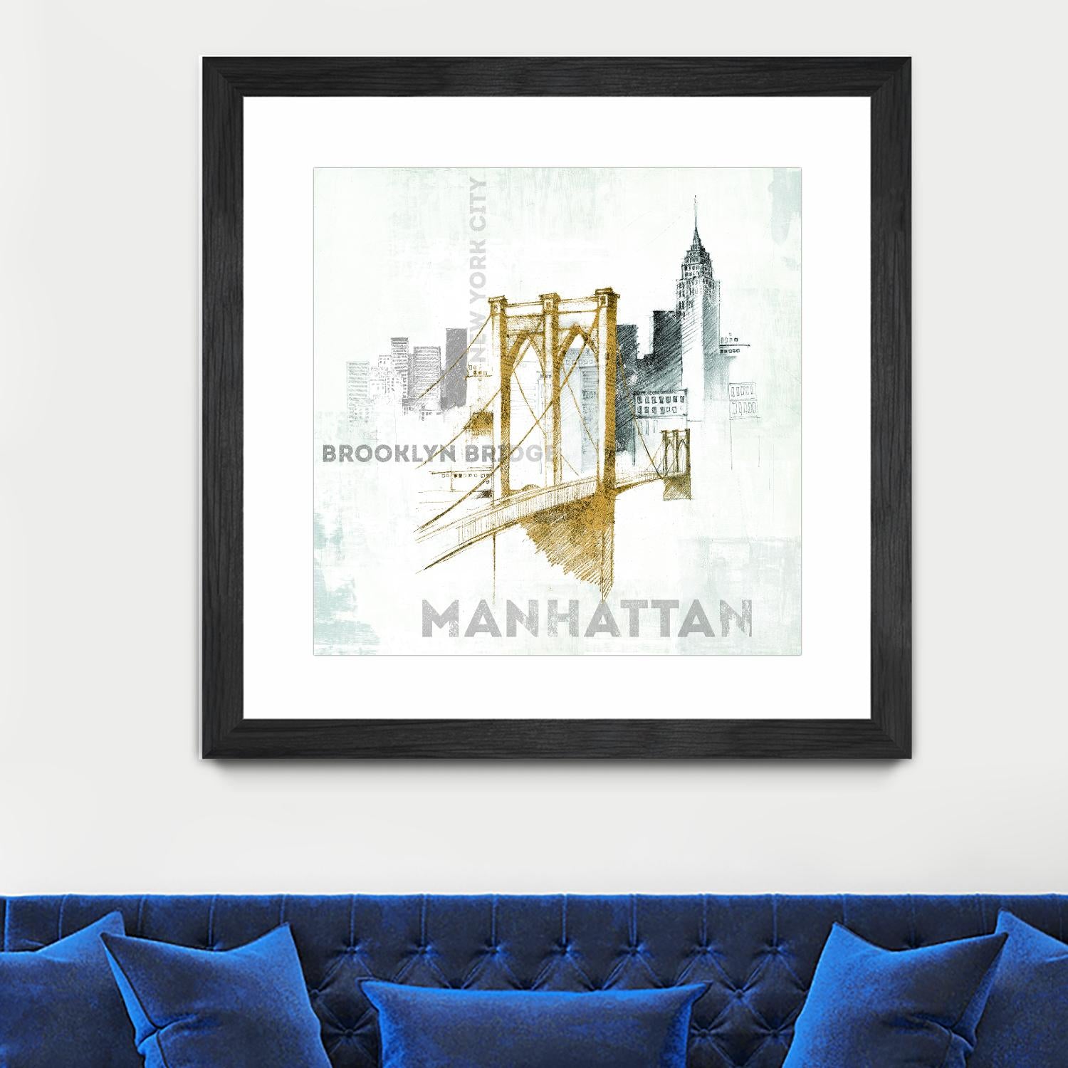 Brooklyn Bridge by Avery Tillmon on GIANT ART - grey city scene