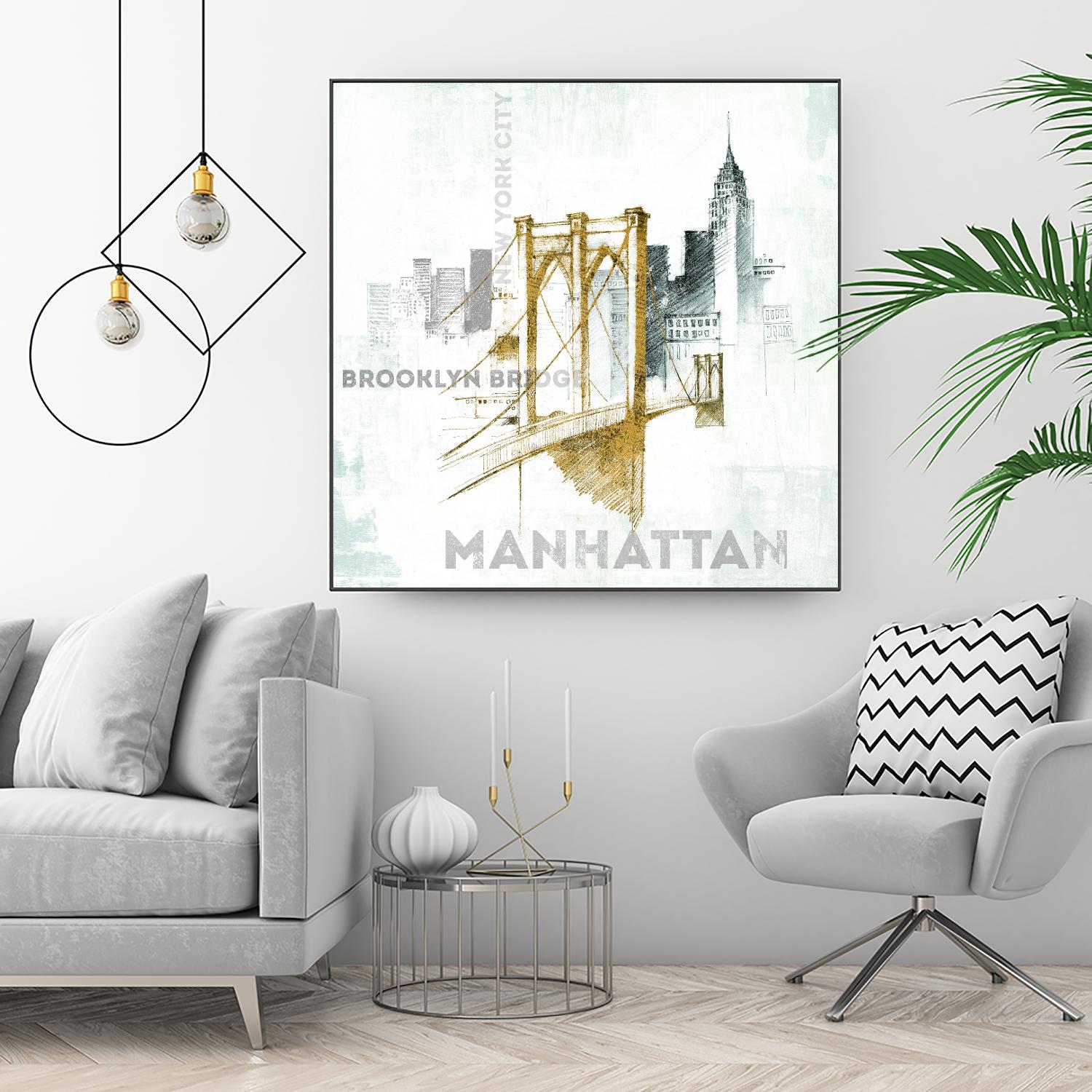 Brooklyn Bridge by Avery Tillmon on GIANT ART - grey city scene