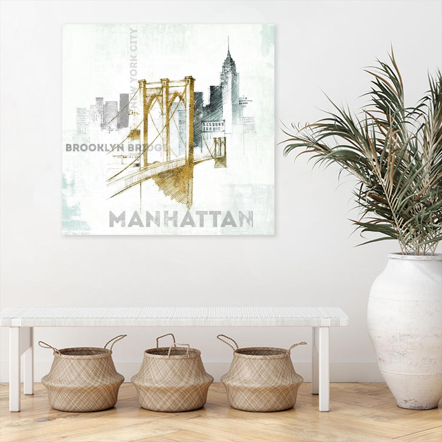 Brooklyn Bridge by Avery Tillmon on GIANT ART - grey city scene