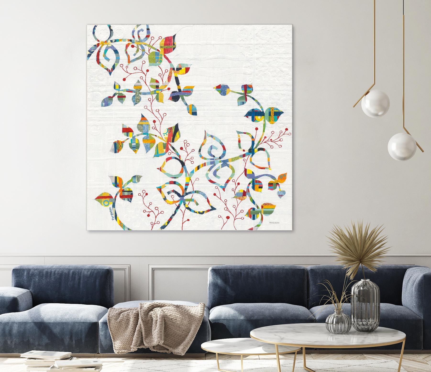 Rainbow Vines with Berries by Moira Hershey on GIANT ART - multi plants & trees natures