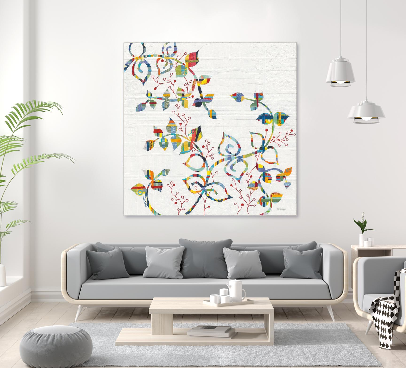 Rainbow Vines with Berries by Moira Hershey on GIANT ART - multi plants & trees natures