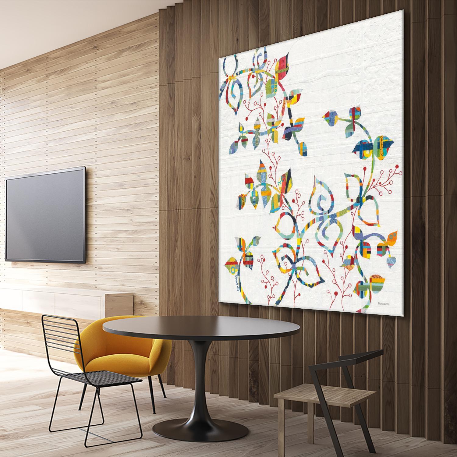 Rainbow Vines with Berries by Moira Hershey on GIANT ART - multi plants & trees natures