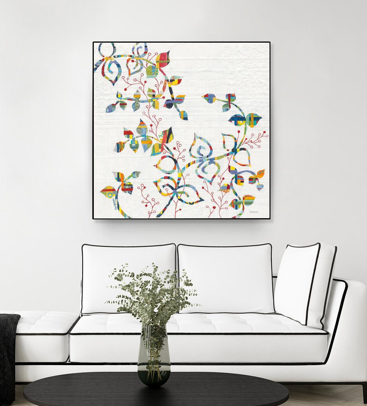 Rainbow Vines with Berries by Moira Hershey on GIANT ART - multi plants & trees natures