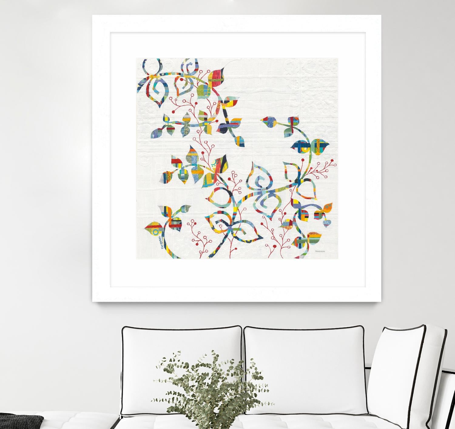 Rainbow Vines with Berries by Moira Hershey on GIANT ART - multi plants & trees natures