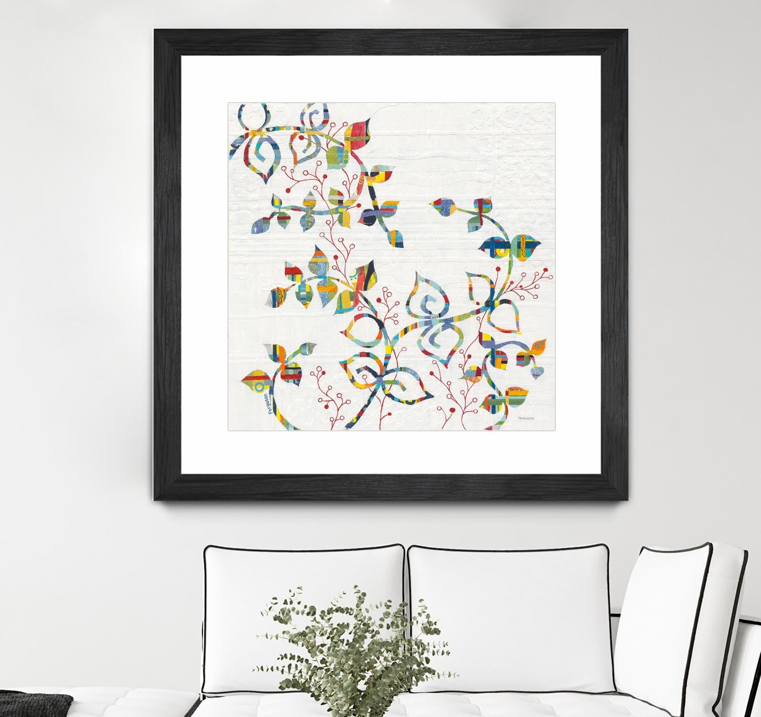 Rainbow Vines with Berries by Moira Hershey on GIANT ART - multi plants & trees natures