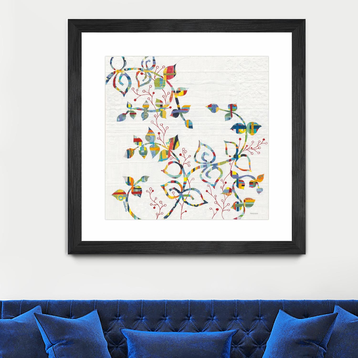 Rainbow Vines with Berries by Moira Hershey on GIANT ART - multi plants & trees natures