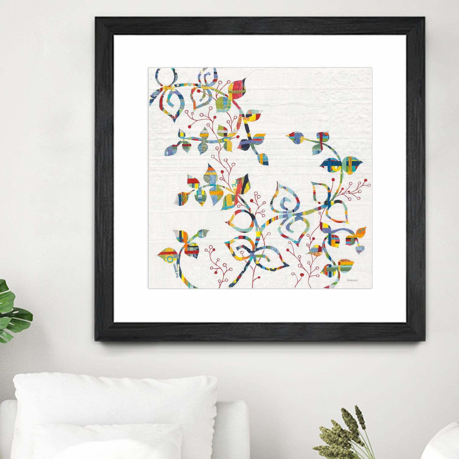 Rainbow Vines with Berries by Moira Hershey on GIANT ART - multi plants & trees natures