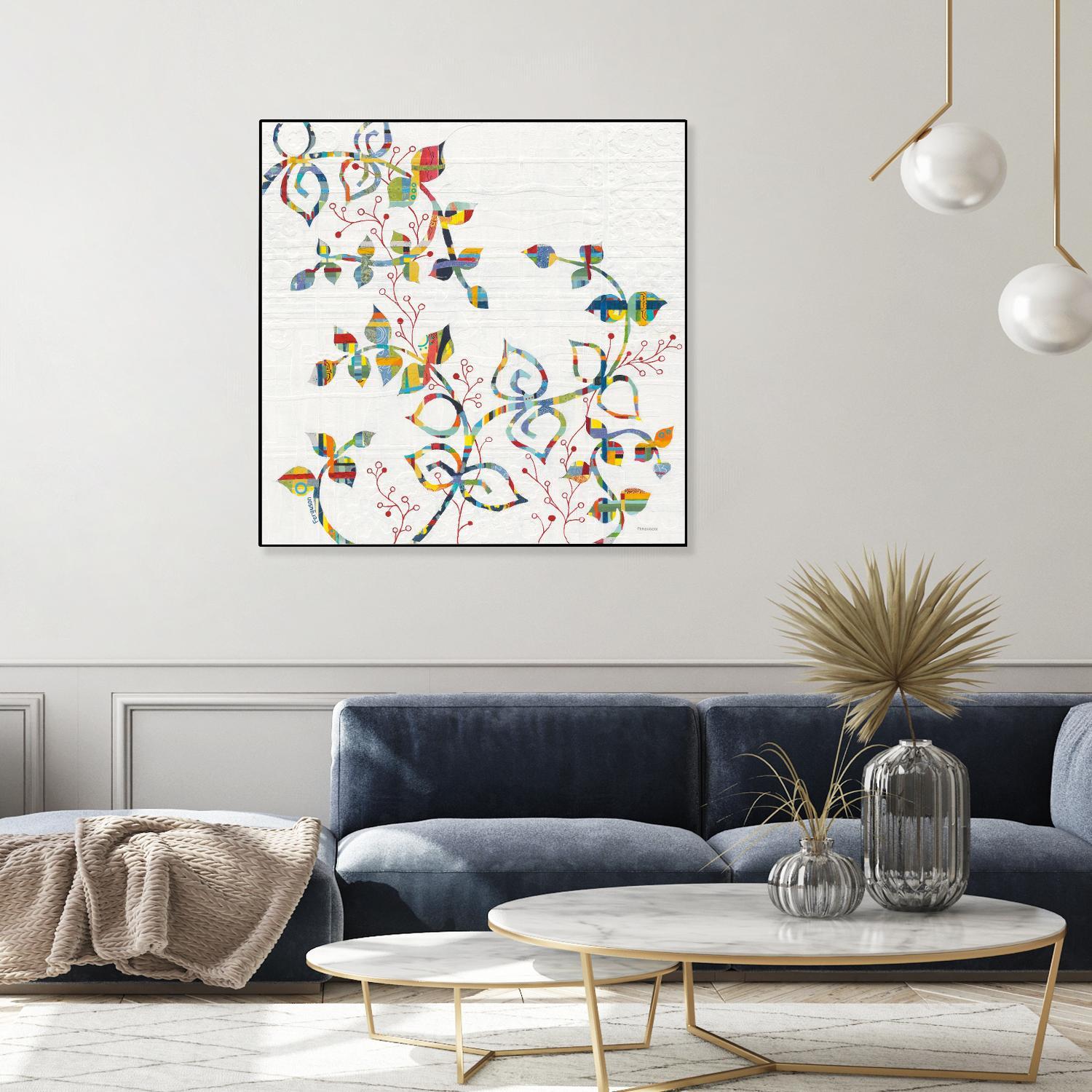 Rainbow Vines with Berries by Moira Hershey on GIANT ART - multi plants & trees natures