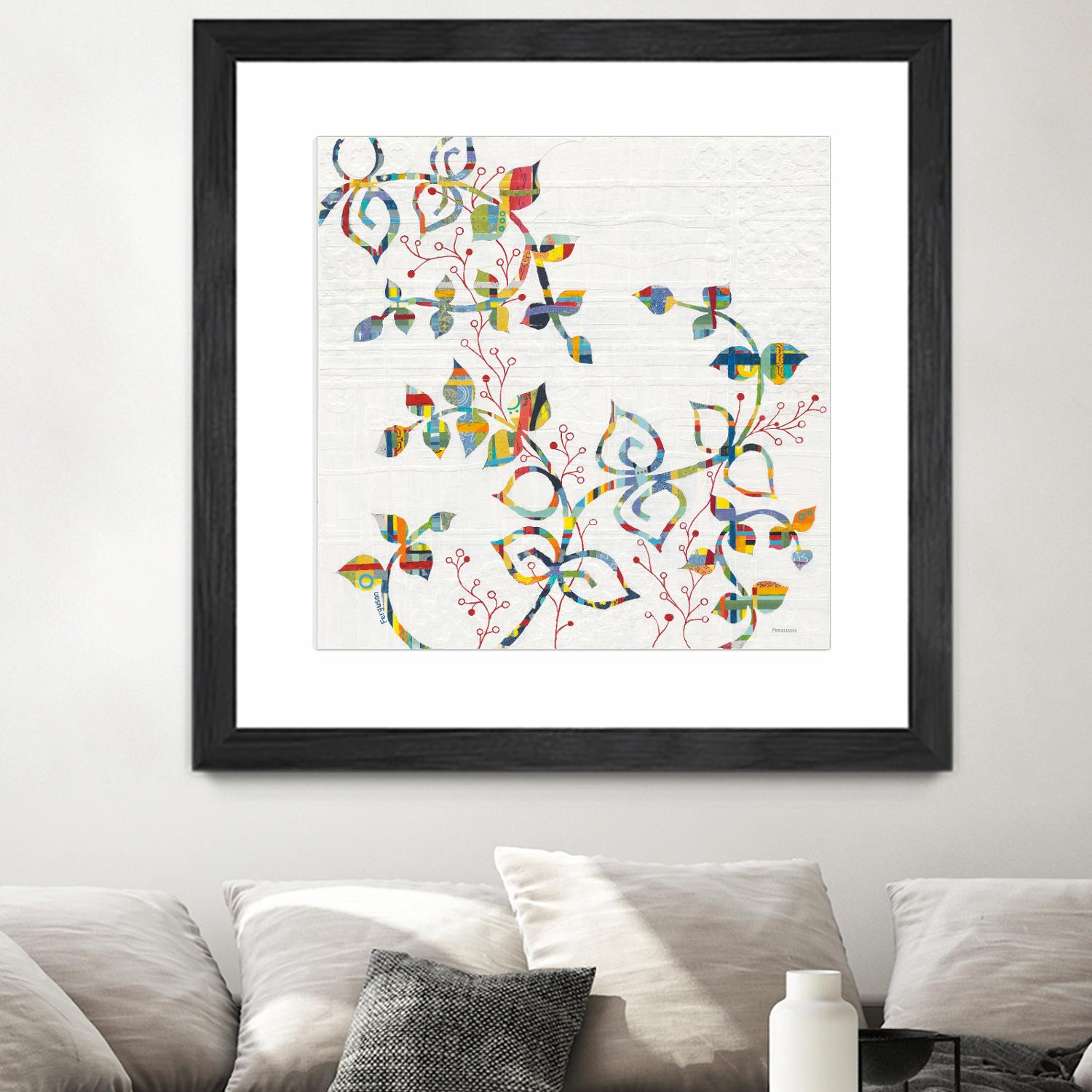 Rainbow Vines with Berries by Moira Hershey on GIANT ART - multi plants & trees natures