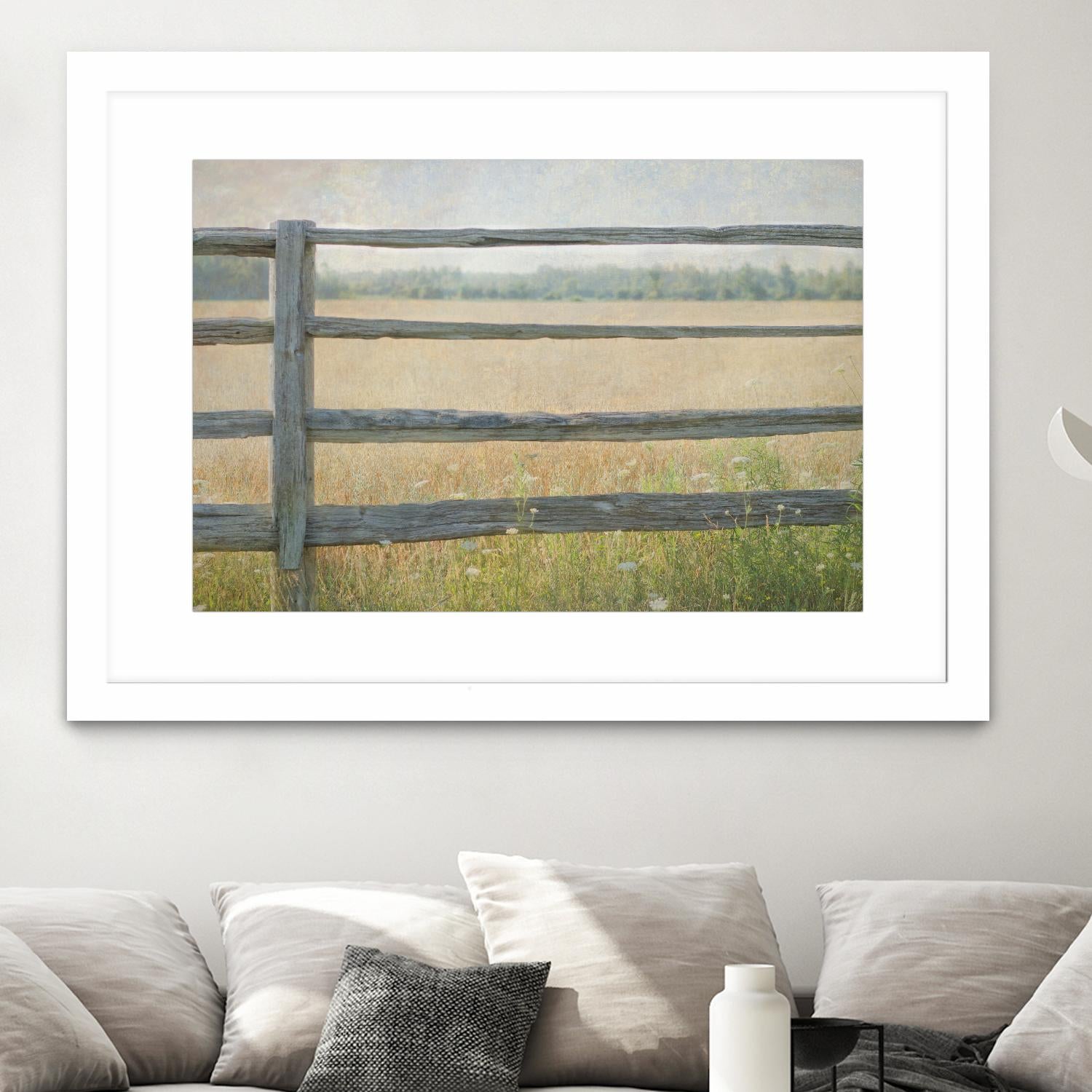 Edge of the Field by Elizabeth Urquhart on GIANT ART - grey landscape