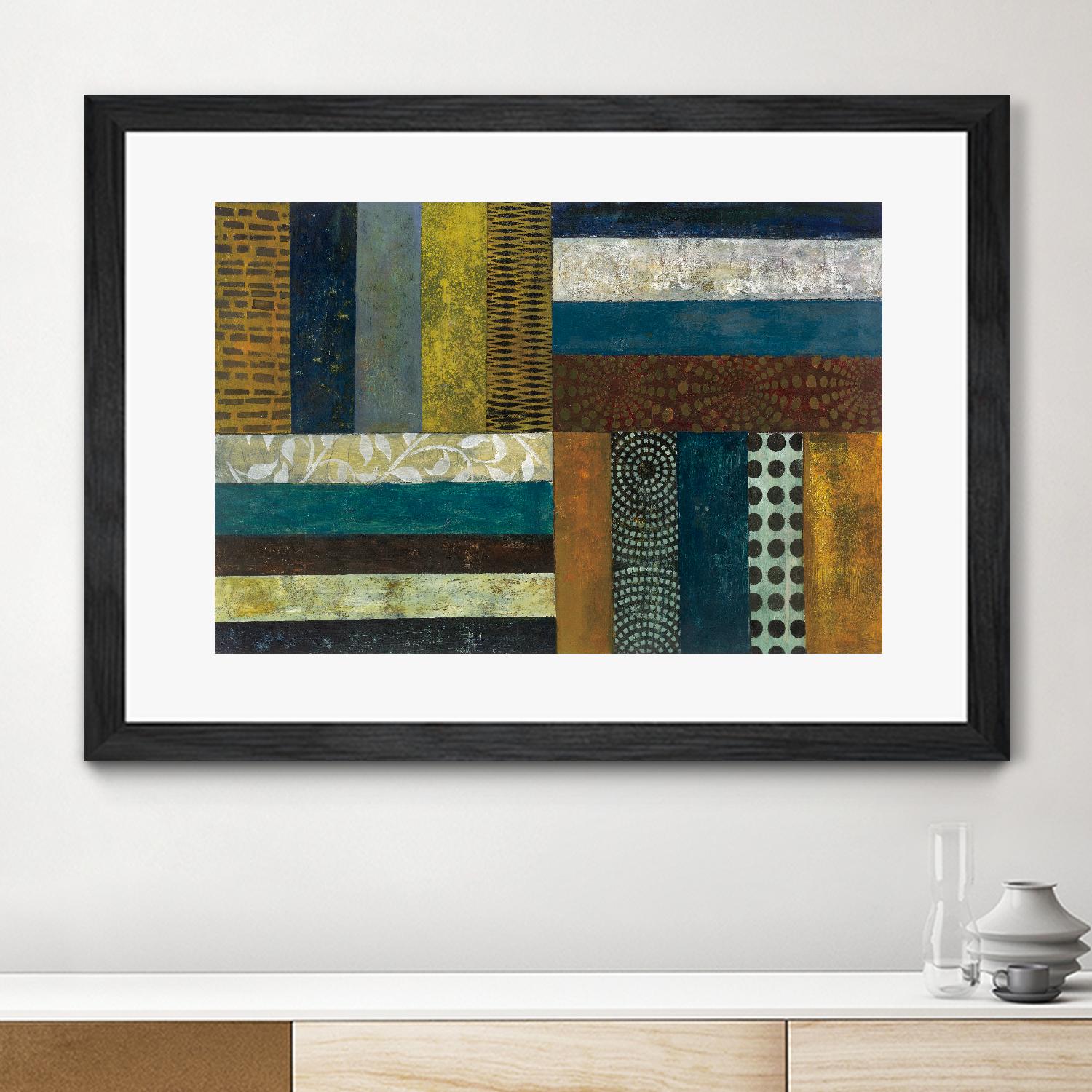 Juxtapose II by Cheryl Warrick on GIANT ART - blue shapes