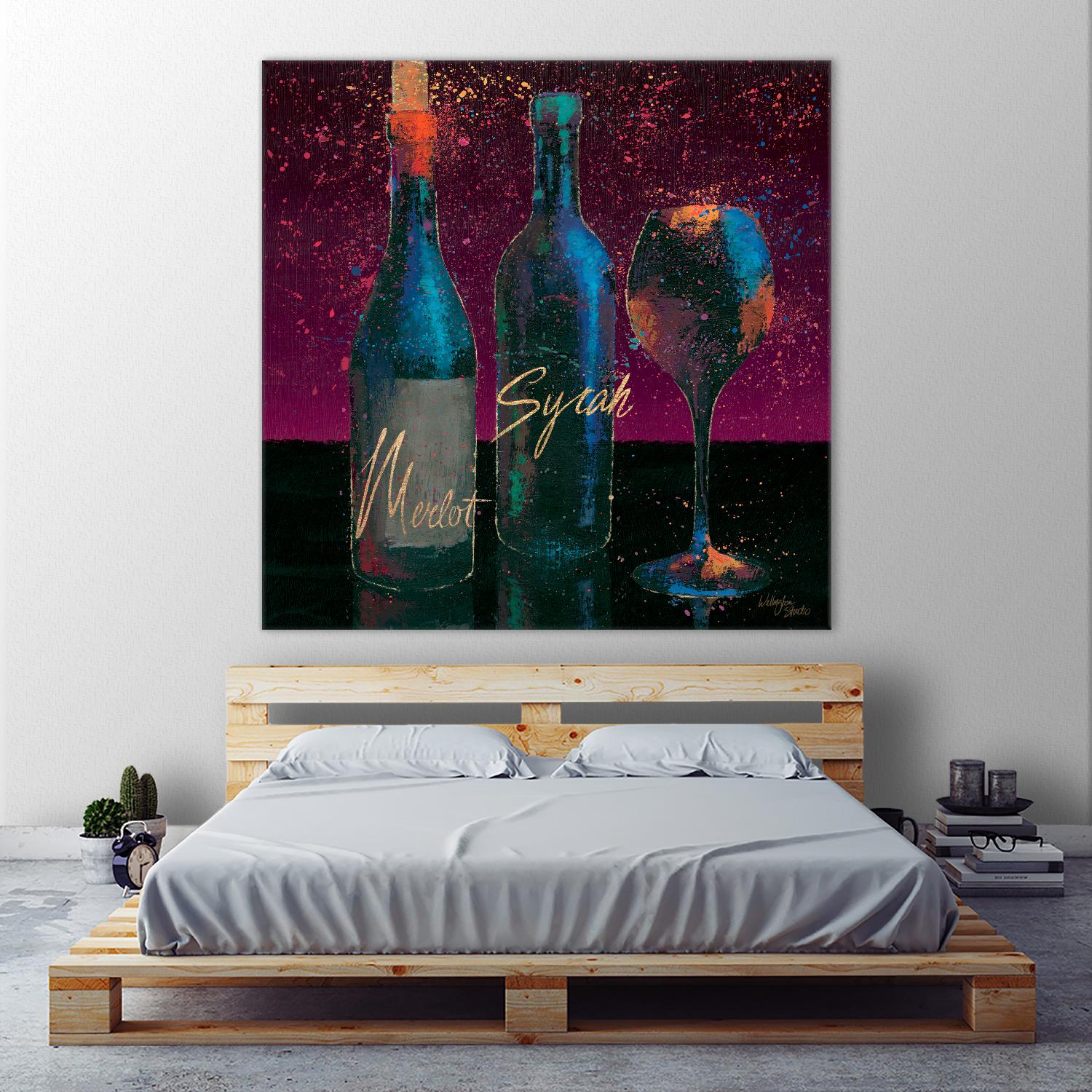 Wine Splash Dark III by Wellington Studio on GIANT ART - blue fruit-food-drink