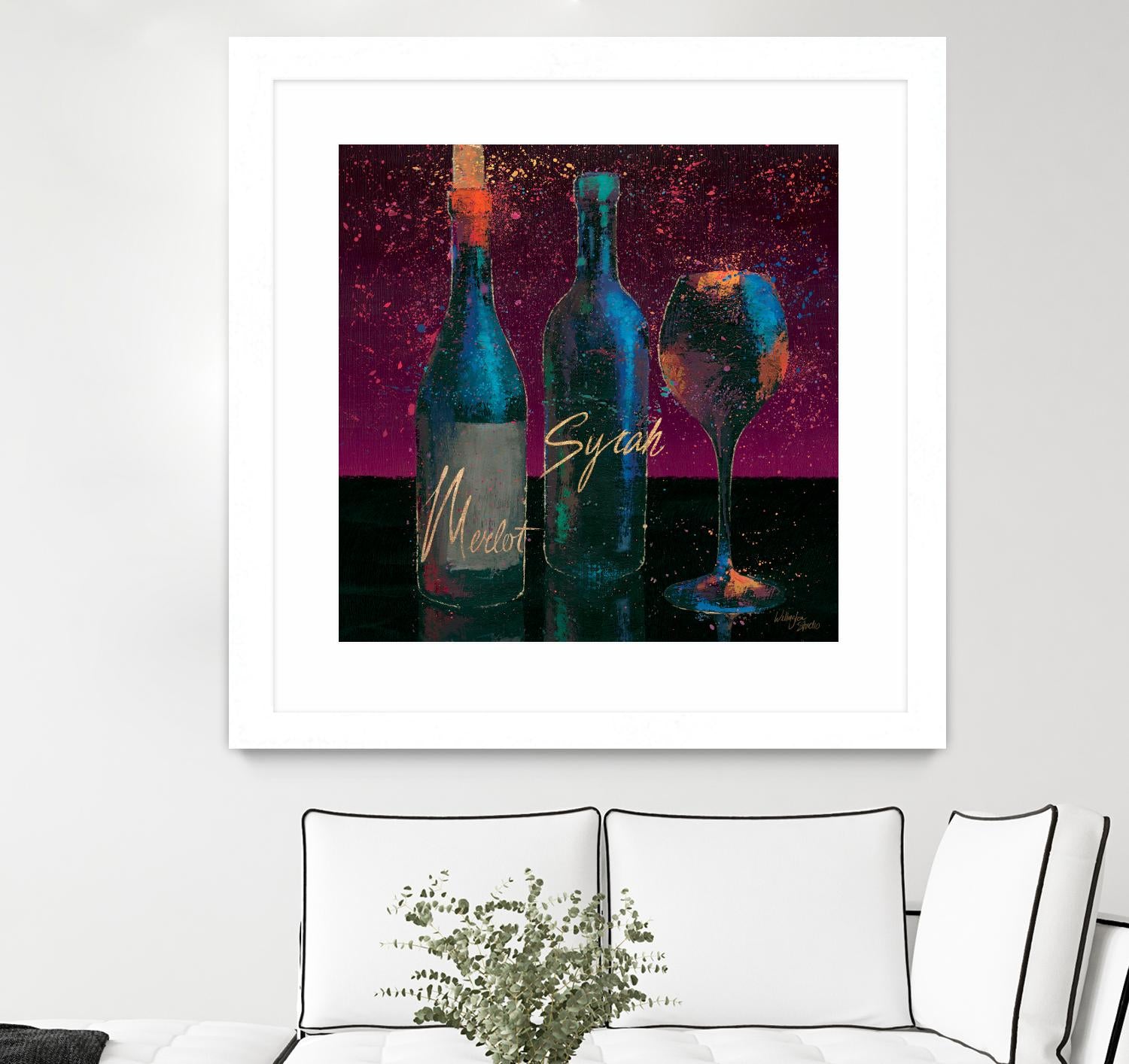 Wine Splash Dark III by Wellington Studio on GIANT ART - blue fruit-food-drink
