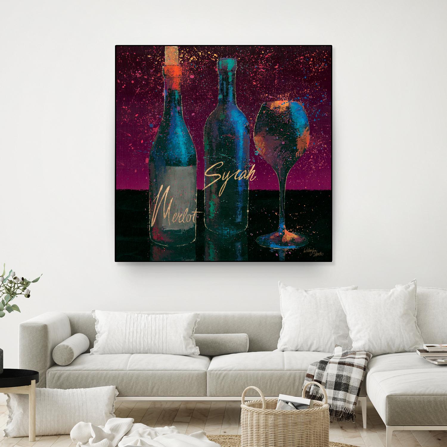 Wine Splash Dark III by Wellington Studio on GIANT ART - blue fruit-food-drink