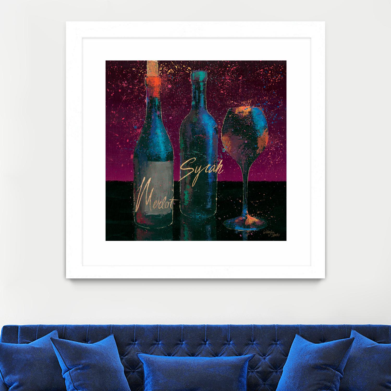 Wine Splash Dark III by Wellington Studio on GIANT ART - blue fruit-food-drink