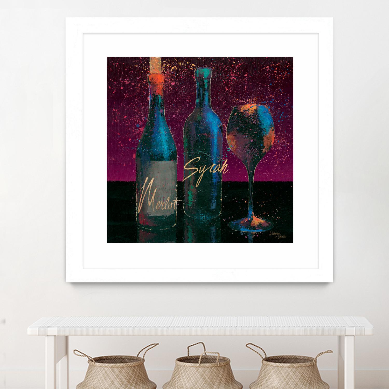 Wine Splash Dark III by Wellington Studio on GIANT ART - blue fruit-food-drink