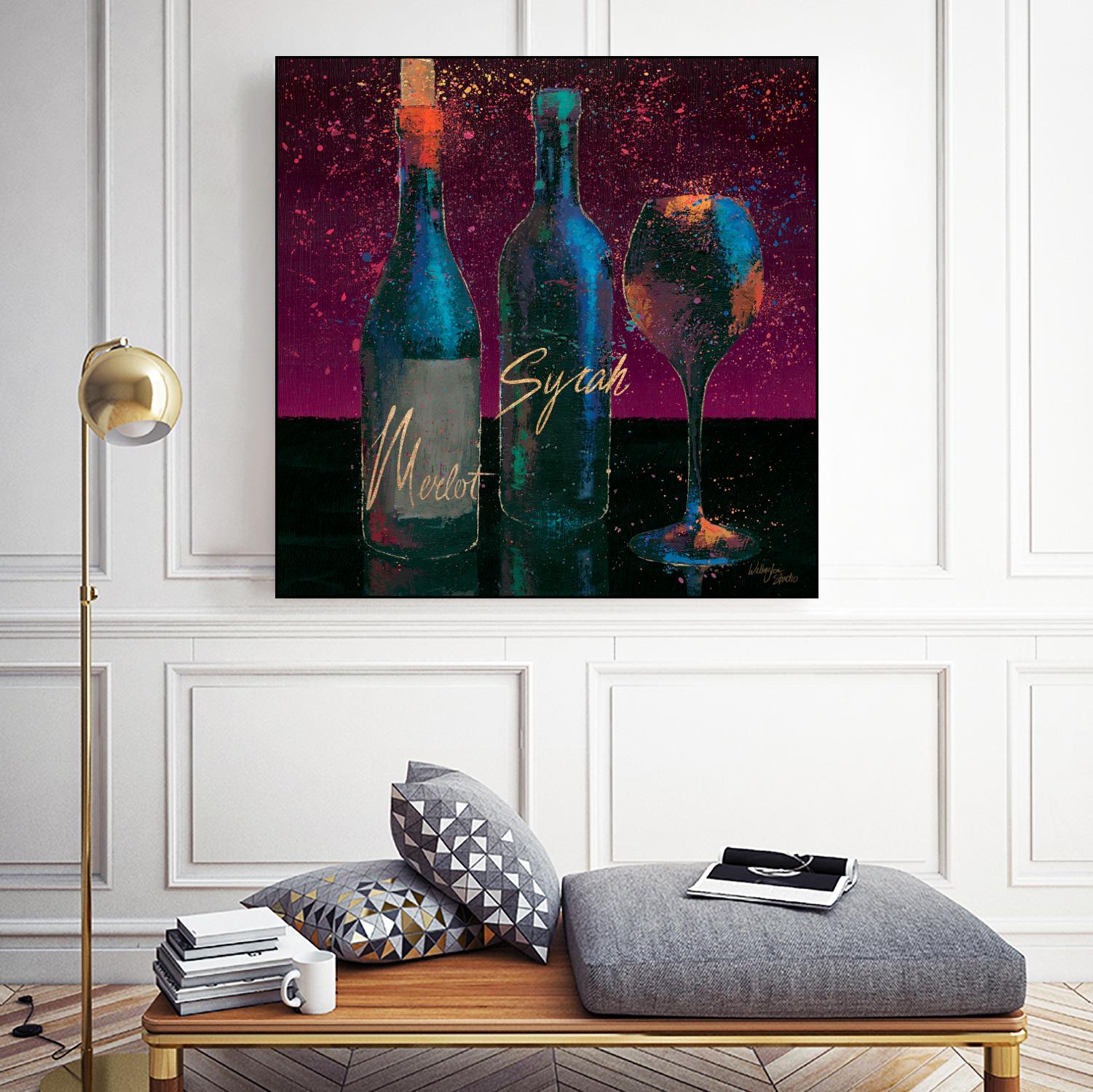 Wine Splash Dark III by Wellington Studio on GIANT ART - blue fruit-food-drink