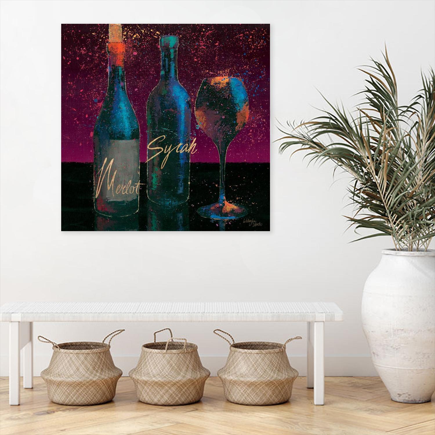 Wine Splash Dark III by Wellington Studio on GIANT ART - blue fruit-food-drink